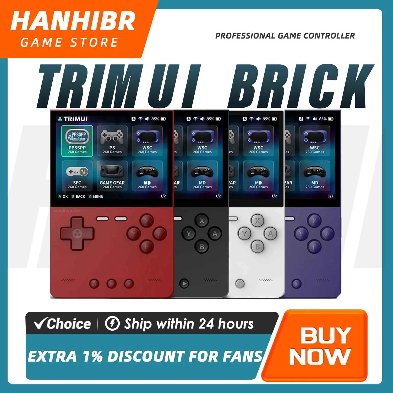 TRIMUI BRICK Portable Retro Game Console Console 3.2" 1024x768 IPS Linux Mood LED Free Keycap 3000mAh WiFi Gift for Game Lovers
TRIMUI BRICK Portable Retro Game Console Console 3.2" 1024x768 IPS Linux Mood LED Free Keycap 3000mAh WiFi Gift for Game Lovers