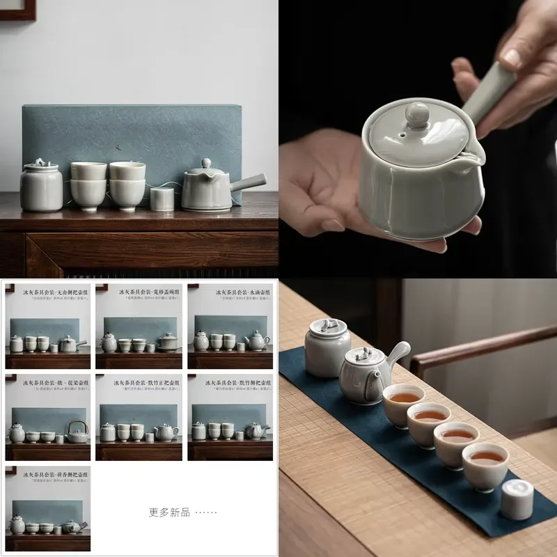 【CHIMU HOME】 Japanese Style Ice Gray Glaze Ceramic Set Small Kung Fu Tureen with Side Handle for Business Gift
【CHIMU HOME】 Japanese Style Ice Gray Glaze Ceramic Set Small Kung Fu Tureen with Side Handle for Business Gift