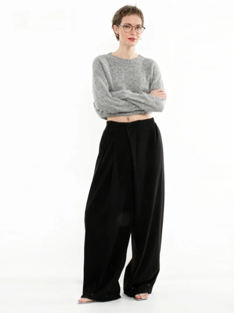 Асимметричные хлопковые брюки с высокой талией и широкими штанинами, на резинке, для офиса, женские, свободного кроя, повседневные
Асимметричные хлопковые брюки с высокой талией и широкими штанинами, на резинке, для офиса, женские, свободного кроя, повседневные