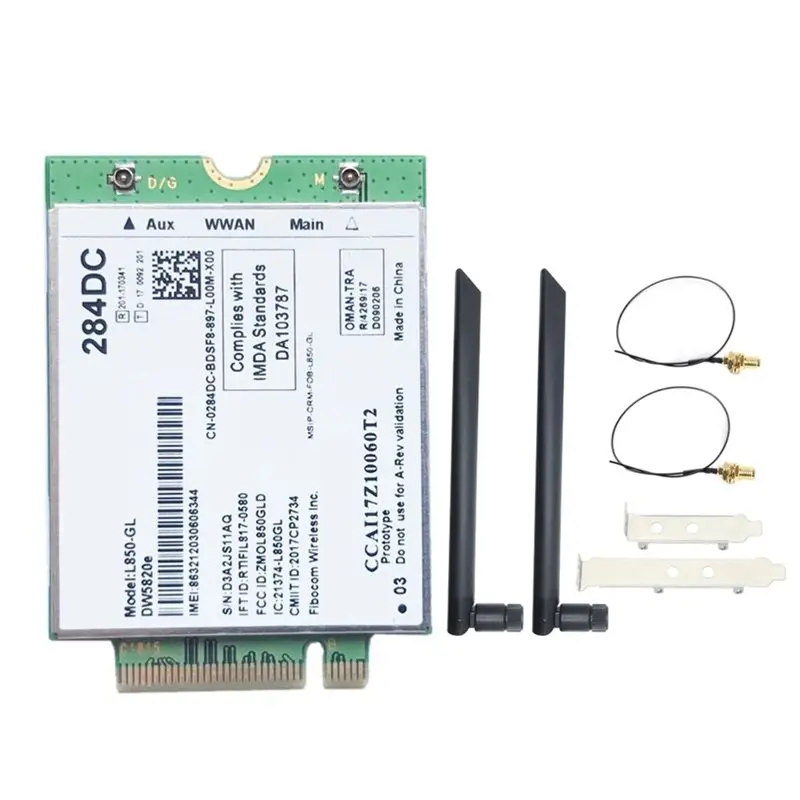 New Arrivals-For Dell Laptop 3500 5400 Compatible DW5820E L850-GL LTE 4G Card Module+ 8DB Antenna Kit 0284DC 284DC
New Arrivals-For Dell Laptop 3500 5400 Compatible DW5820E L850-GL LTE 4G Card Module+ 8DB Antenna Kit 0284DC 284DC