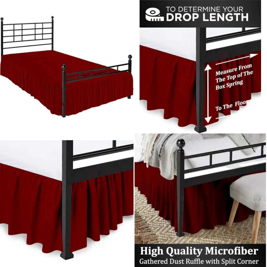 Ruffled Bed Skirt with Split Corners, Burgundy, Queen 14 Inch Drop Bedskirt, Hotel Quality Brushed Microfiber Wrinkle Free Dust Ruffle Bed Skirt Queen Size。Single bed skirt
Ruffled Bed Skirt with Split Corners, Burgundy, Queen 14 Inch Drop Bedskirt, Hotel Quality Brushed Microfiber Wrinkle Free Dust Ruffle Bed Skirt Queen Size。Single bed skirt