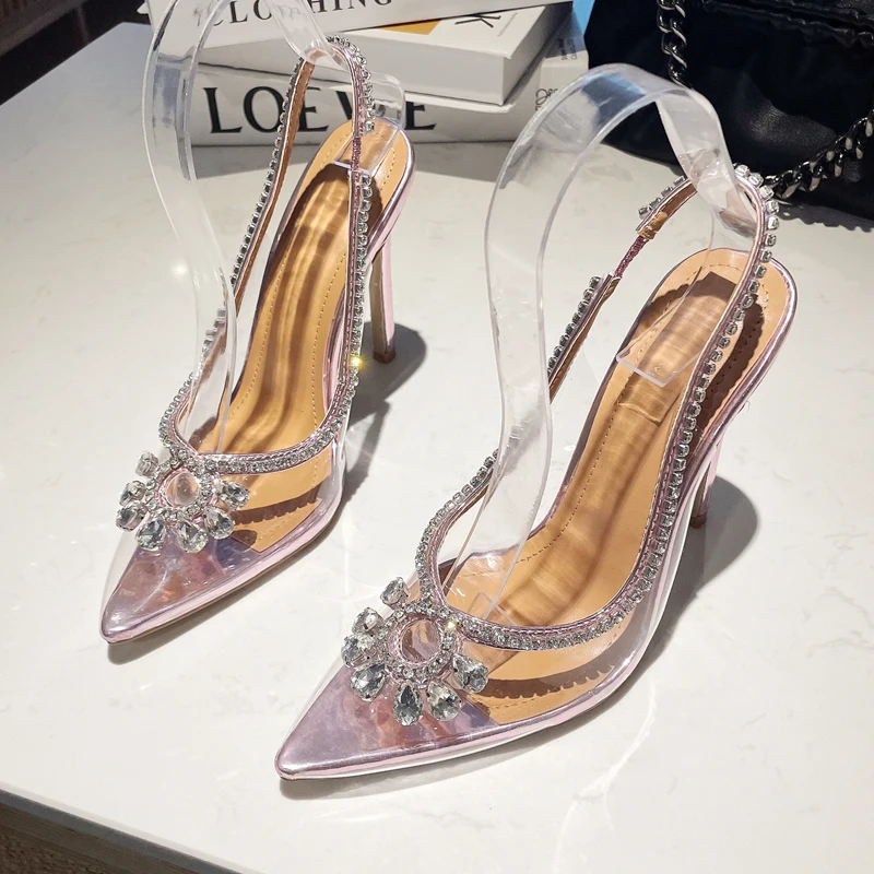 Fashion Women Slingback Sandals PVC Pointed Toe Crystal Rhinestone High Heels Sexy Nightclub Party Pole Dance Single Shoes
Fashion Women Slingback Sandals PVC Pointed Toe Crystal Rhinestone High Heels Sexy Nightclub Party Pole Dance Single Shoes