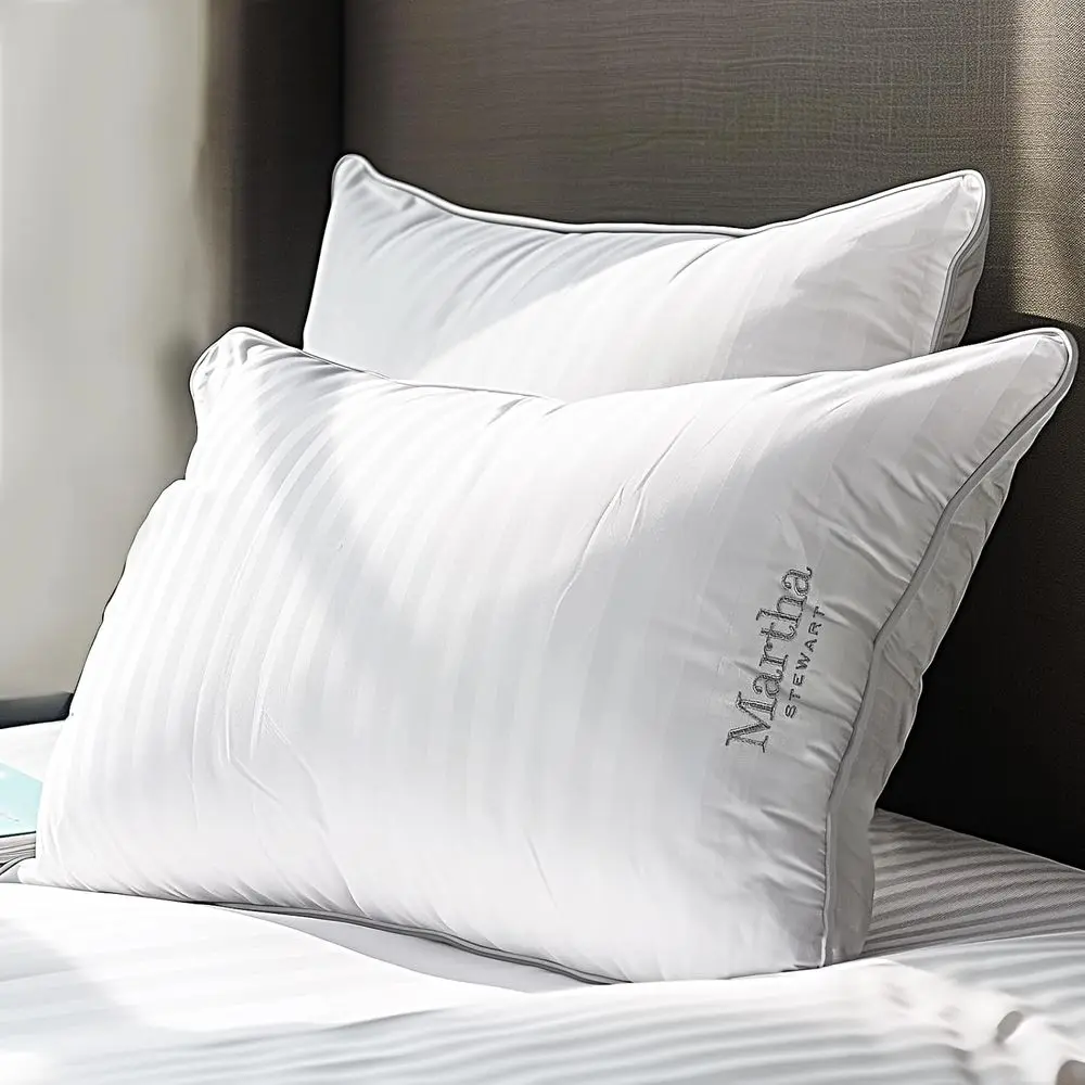 500 Thread Count Damask Stripe Embroidered Feather-Soft Hypoallergenic Cotton Pillow Set, Queen Size
500 Thread Count Damask Stripe Embroidered Feather-Soft Hypoallergenic Cotton Pillow Set, Queen Size