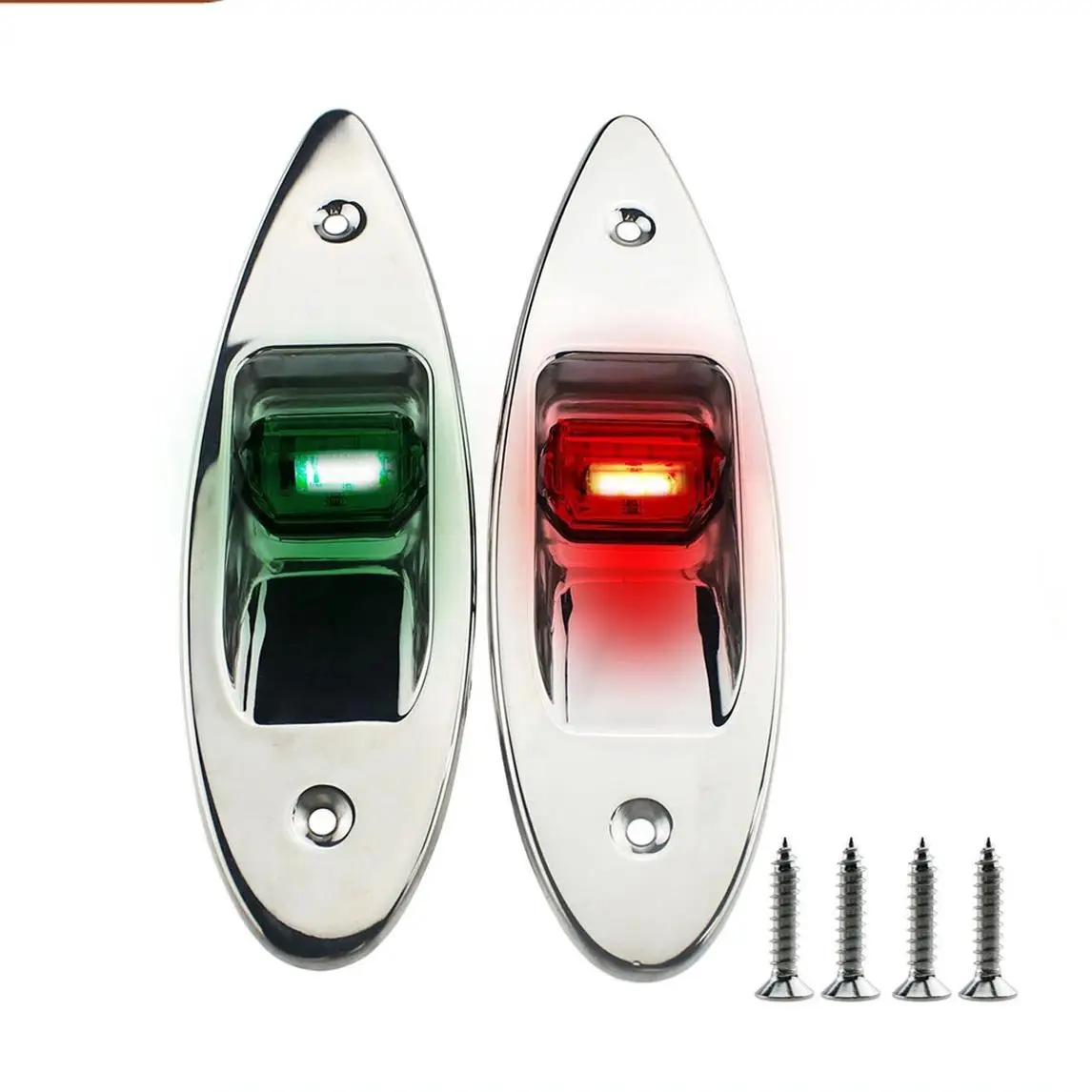 Marine 1Pair Stainless Steel 12V Boat-shaped Red and Green LED Navigation Light Hardware Accessories for Ships and Yachts
Marine 1Pair Stainless Steel 12V Boat-shaped Red and Green LED Navigation Light Hardware Accessories for Ships and Yachts