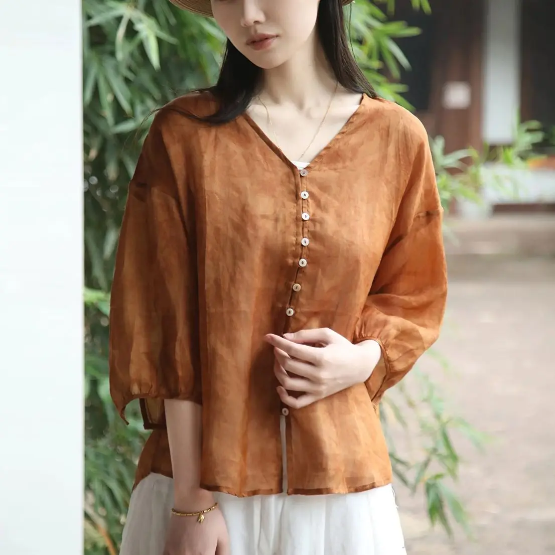 LZJN Women's Summer Lightweight Ramie Blouse, Solid Color V-neck Loose Fit Versatile Top, Literary Cardigan, Comfortable Shirt
LZJN Women's Summer Lightweight Ramie Blouse, Solid Color V-neck Loose Fit Versatile Top, Literary Cardigan, Comfortable Shirt