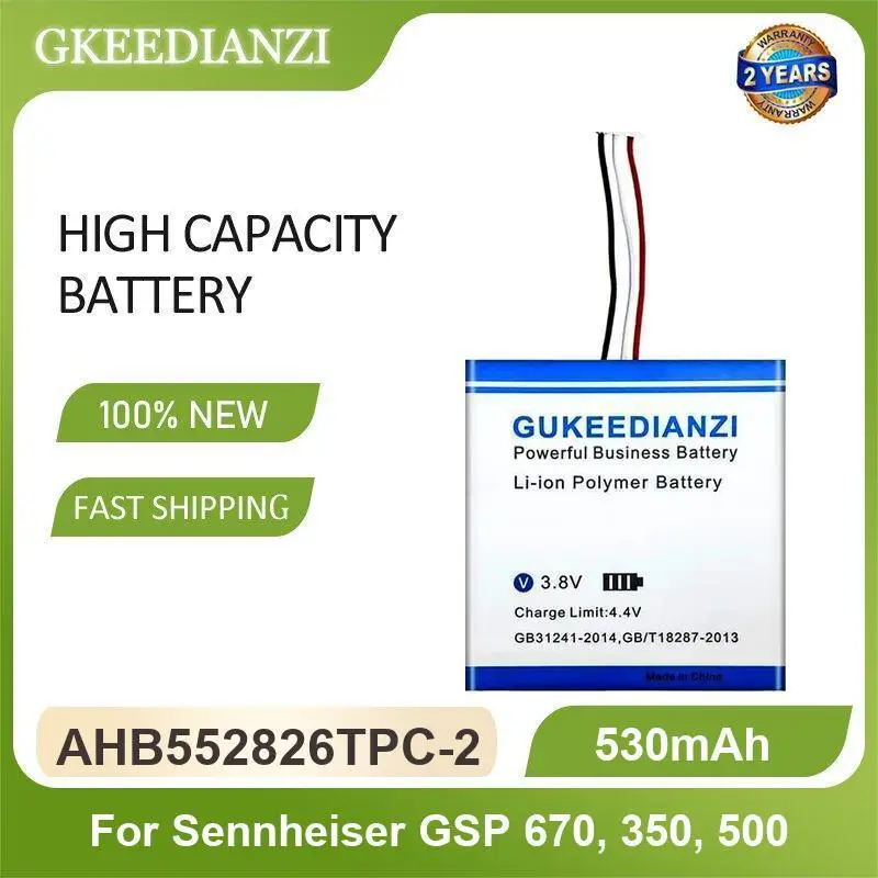 AHB552826TPC-2 Gaming Headset Battery For Sennheiser GSP 670, 350, 500 530mAh High Capacity
AHB552826TPC-2 Gaming Headset Battery For Sennheiser GSP 670, 350, 500 530mAh High Capacity