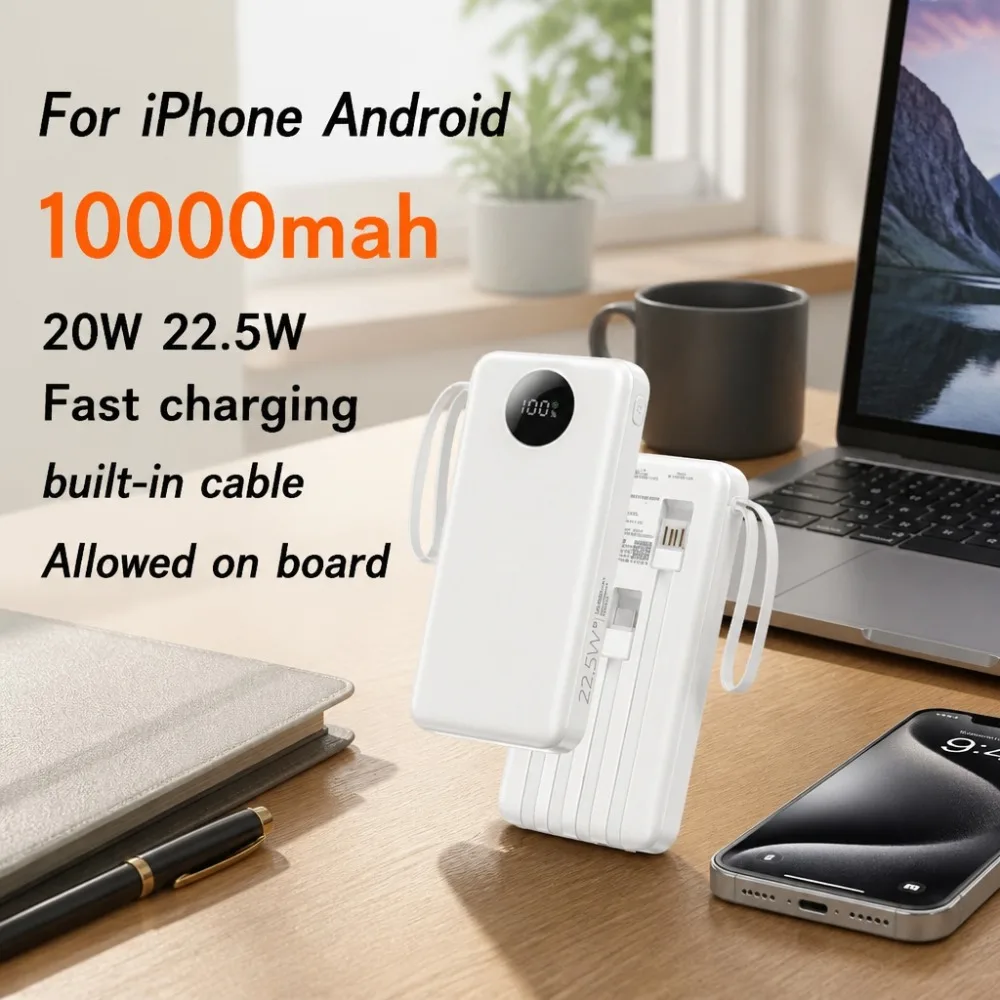 Power Bank 20000mAh High Capacity 22.5W Fast Charging Portable External Battery Charger For iPhone Android Smartphones
Power Bank 20000mAh High Capacity 22.5W Fast Charging Portable External Battery Charger For iPhone Android Smartphones