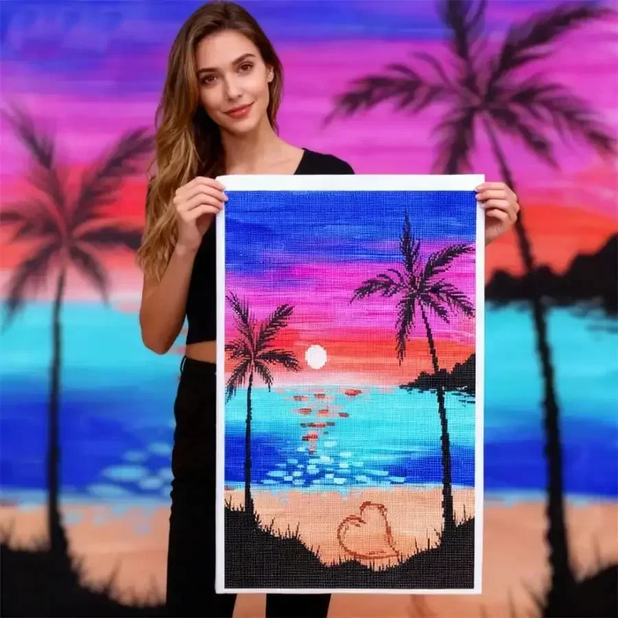 Seaside scenery tree setting sun diy Art crafts for adults stamped cross stitch kit knitting and needlecraft embroidery sewing
Seaside scenery tree setting sun diy Art crafts for adults stamped cross stitch kit knitting and needlecraft embroidery sewing