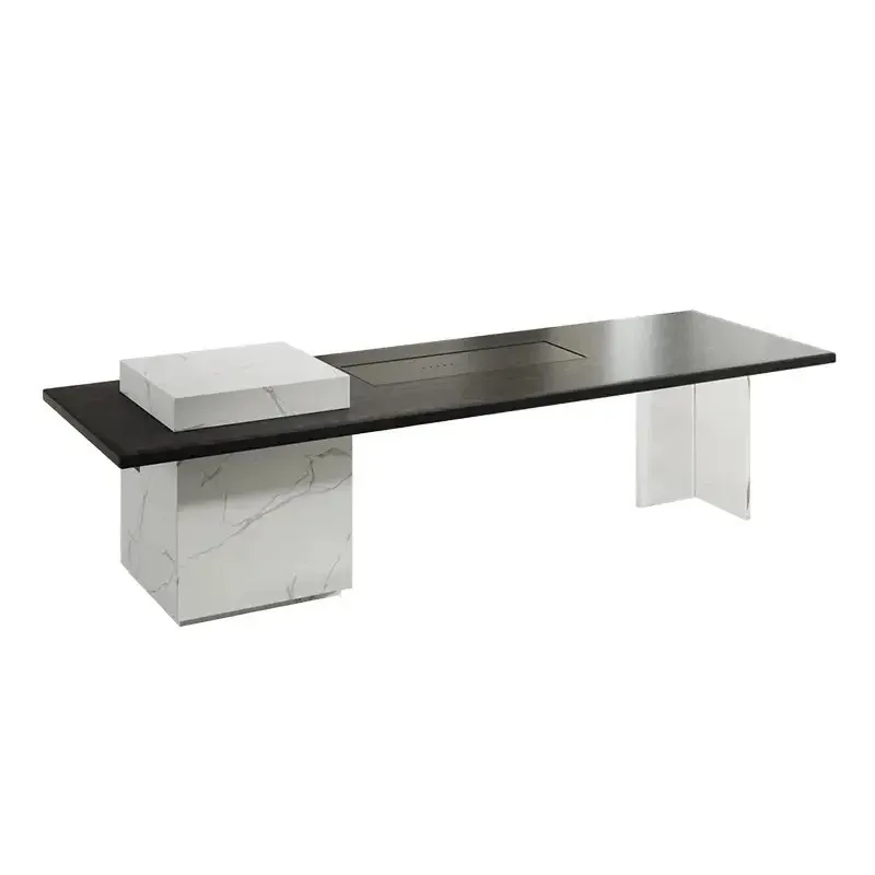 Modern simple solid wood large board island table and chair combination office negotiation advanced tea table
Modern simple solid wood large board island table and chair combination office negotiation advanced tea table