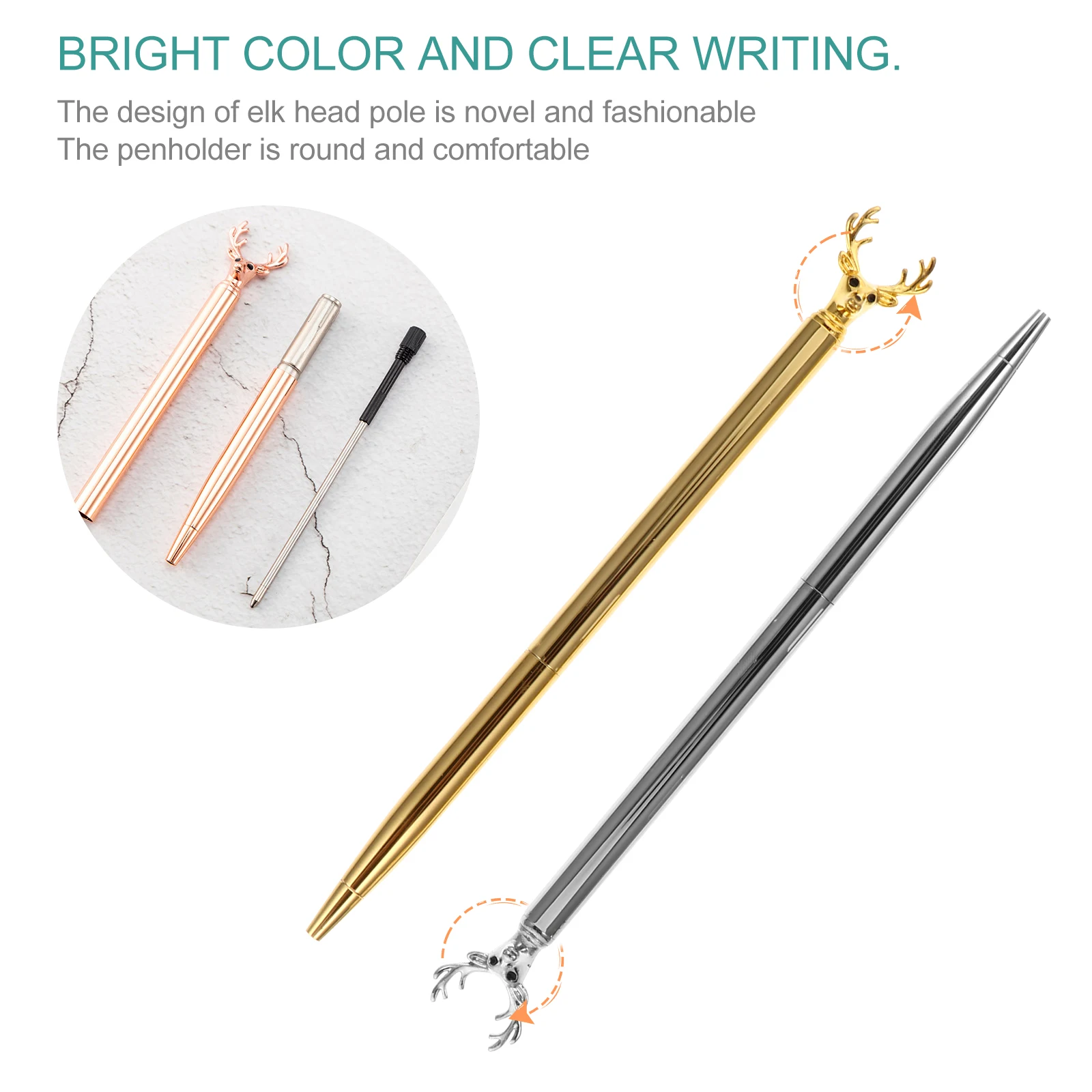 4 шт., шариковые ручки с дизайном лося, металлические гладкие письменные подарки для студентов, креативная ручка для школы, офиса, шариковая ручка
4 шт., шариковые ручки с дизайном лося, металлические гладкие письменные подарки для студентов, креативная ручка для школы, офиса, шариковая ручка