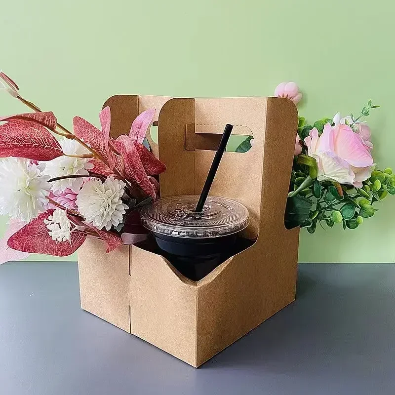 Kraft Paper Disposable Hand-held Cup Holder 2-cup Coffee And Juice Packaging Box Milk Tea Beverage Takeaway Packaging Tray
Kraft Paper Disposable Hand-held Cup Holder 2-cup Coffee And Juice Packaging Box Milk Tea Beverage Takeaway Packaging Tray