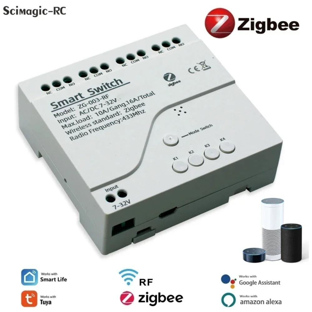ZIGBEE Tuya eWelink Smart Home Automation Appliance Controller 1/2/4CH Switch Module for Garage Doors, Lights, Motors, Curtains
ZIGBEE Tuya eWelink Smart Home Automation Appliance Controller 1/2/4CH Switch Module for Garage Doors, Lights, Motors, Curtains