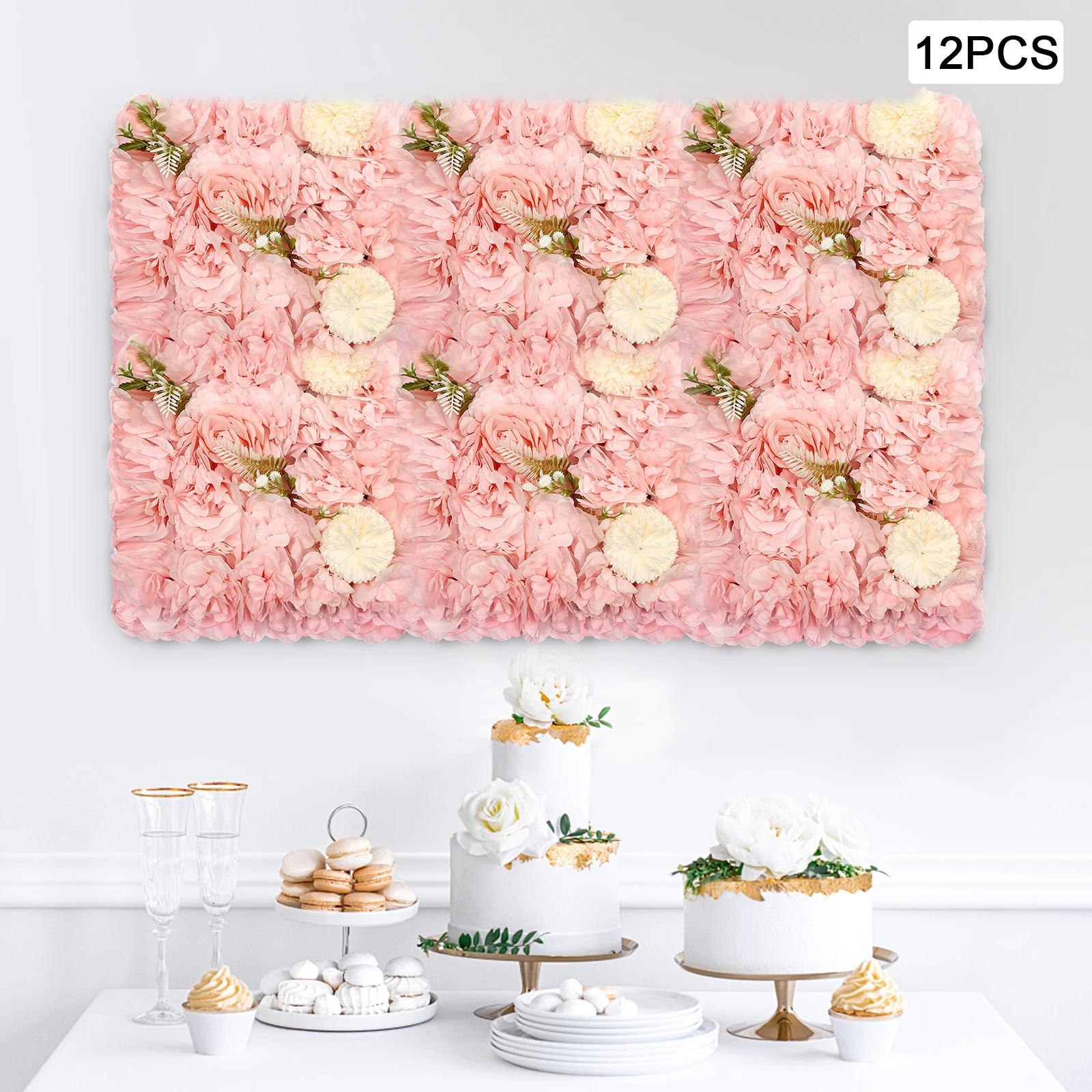 Artificial Flower Wall Panels, 12 Pieces with Pink Dahlia, Champagne Roses, Hydrangeas, Easy to Install for Home or Party Decora
Artificial Flower Wall Panels, 12 Pieces with Pink Dahlia, Champagne Roses, Hydrangeas, Easy to Install for Home or Party Decora