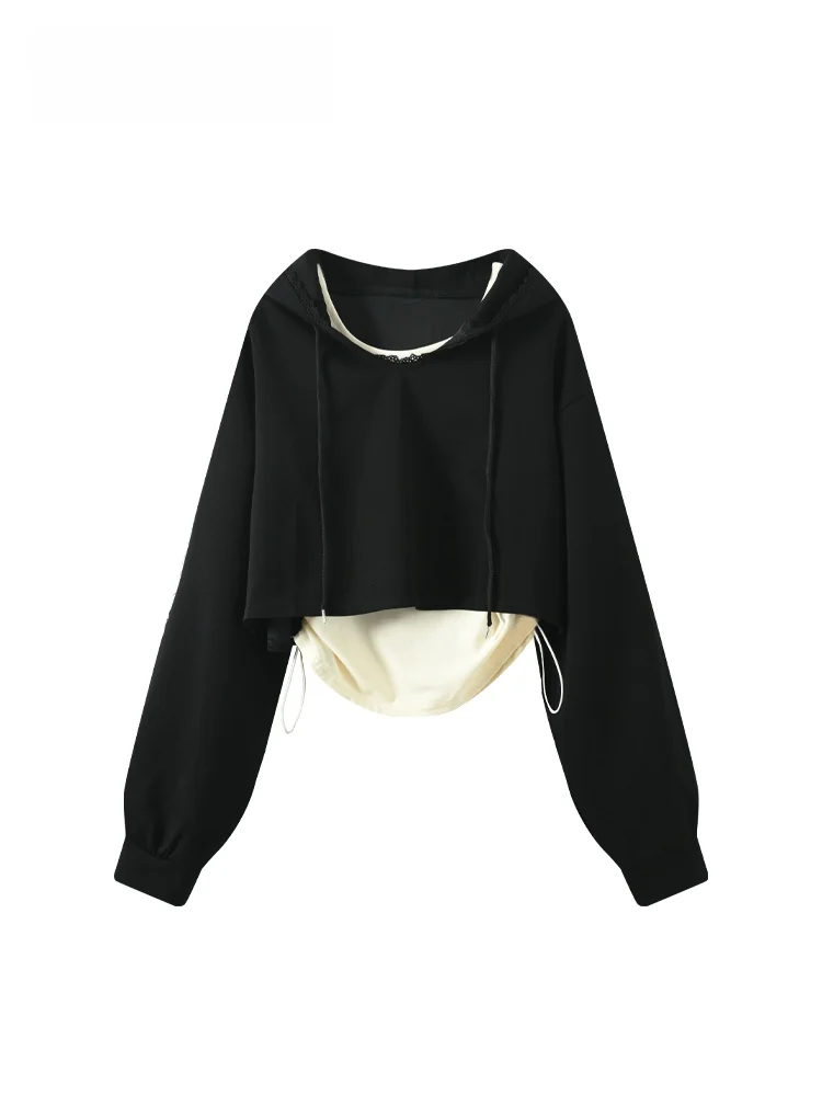 Loose Fit Long Sve Hoodie Women's plus Size Faionable Spring Clothing Slimming Illusion Two-Piece Set Polyester Fiber
Loose Fit Long Sve Hoodie Women's plus Size Faionable Spring Clothing Slimming Illusion Two-Piece Set Polyester Fiber