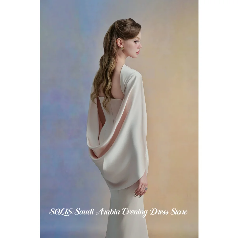 SOLIS Elegant Soft Ivory Prom Dress High Neck Evening Dress with Draped Cape Satin Mermaid Formal Party Gown Colors Customized
SOLIS Elegant Soft Ivory Prom Dress High Neck Evening Dress with Draped Cape Satin Mermaid Formal Party Gown Colors Customized