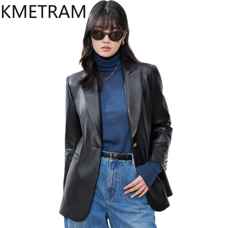 KMETRAM Genuine Sheepskin Leather Jacket Woman Fashion Mid-Length Blazer Jackets Korean Style Suit Coat 2026 Women Clothing 가죽자켓
KMETRAM Genuine Sheepskin Leather Jacket Woman Fashion Mid-Length Blazer Jackets Korean Style Suit Coat 2026 Women Clothing 가죽자켓