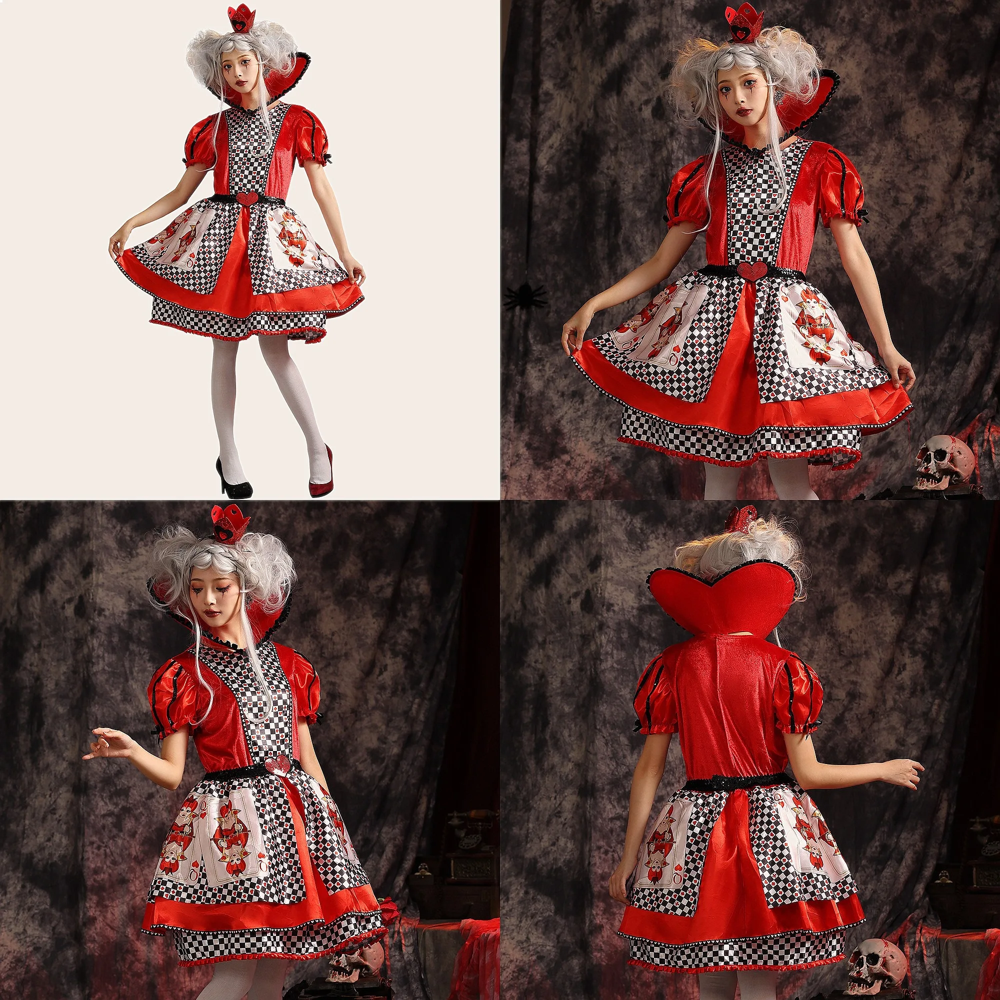 Halloween Costume Red Queen Print Poker Queen Alice in Wonderland Heart Queen Tutu Dress
Halloween Costume Red Queen Print Poker Queen Alice in Wonderland Heart Queen Tutu Dress