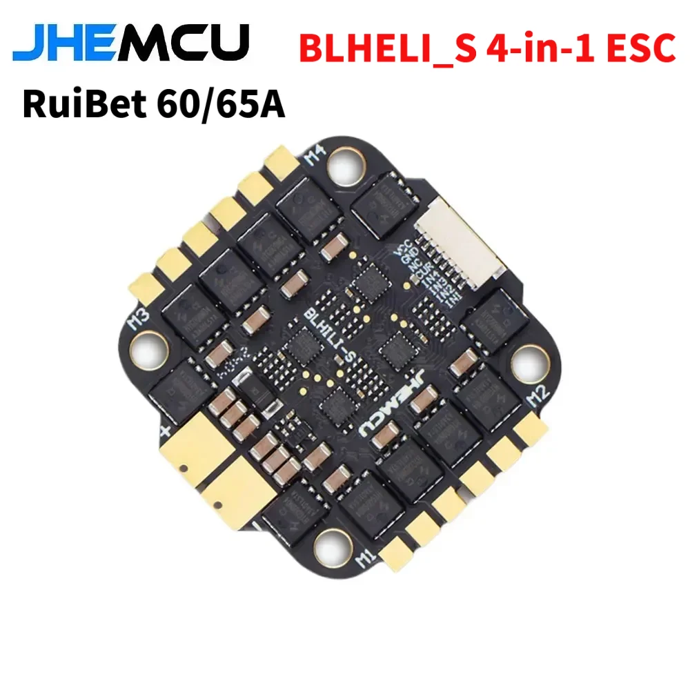 JHEMCU RuiBet 60A/65A 4in1 ESC 3-6S Dshot600 BLHeli_S Brushless Speed Controller for FPV Drone
JHEMCU RuiBet 60A/65A 4in1 ESC 3-6S Dshot600 BLHeli_S Brushless Speed Controller for FPV Drone