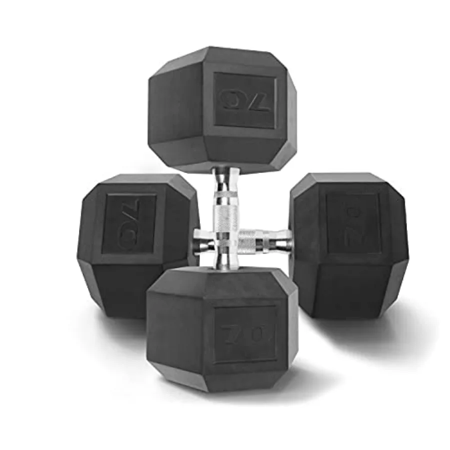 Rubber Coated Solid Steel Cast-Iron Hex Dumbbells Black Pair for Muscle Toning and Full Body Workout Home Gym Fitness Equipment
Rubber Coated Solid Steel Cast-Iron Hex Dumbbells Black Pair for Muscle Toning and Full Body Workout Home Gym Fitness Equipment