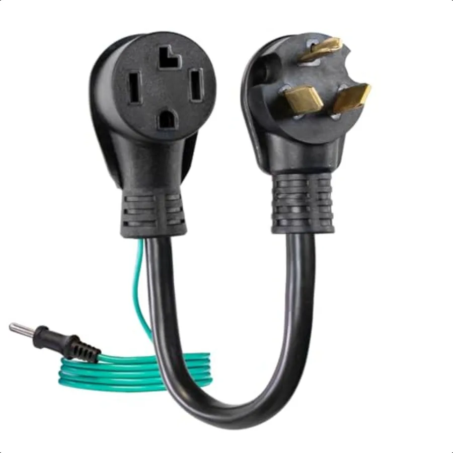 3Prong to 4Prong Dryer Plug Adapter Convert 4 Prong Dryer Plug to 3 Prong Wall Outlet with Ground Wire 30A 250V 10AWG 1.5feet
3Prong to 4Prong Dryer Plug Adapter Convert 4 Prong Dryer Plug to 3 Prong Wall Outlet with Ground Wire 30A 250V 10AWG 1.5feet