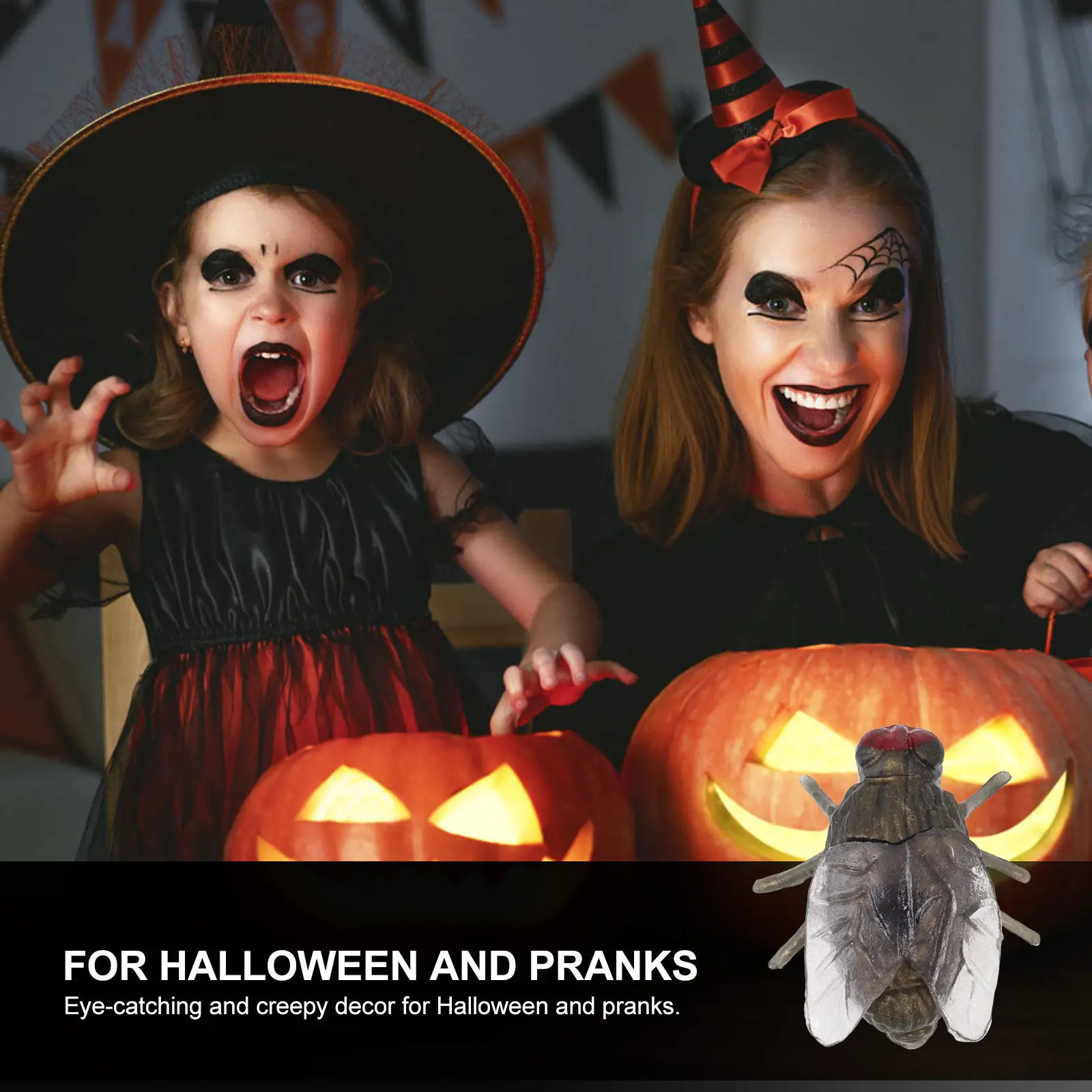 60Pcs Plastic Halloween Fake Fly Props Prank Decor for Horror Parties Carnivals Costume Events Realistic Creepy
60Pcs Plastic Halloween Fake Fly Props Prank Decor for Horror Parties Carnivals Costume Events Realistic Creepy