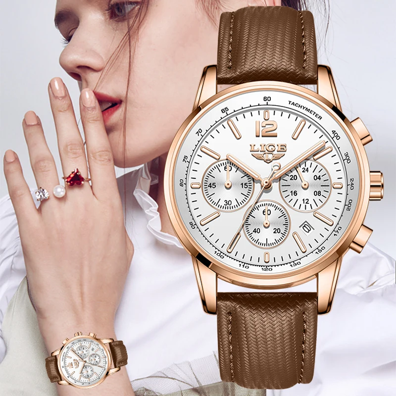 LIGE 2026 New Fashion Women's Watch Calendar Chronograph Clock Luminous Leather Elegant Watch for Women Business reloj de mujer
LIGE 2026 New Fashion Women's Watch Calendar Chronograph Clock Luminous Leather Elegant Watch for Women Business reloj de mujer