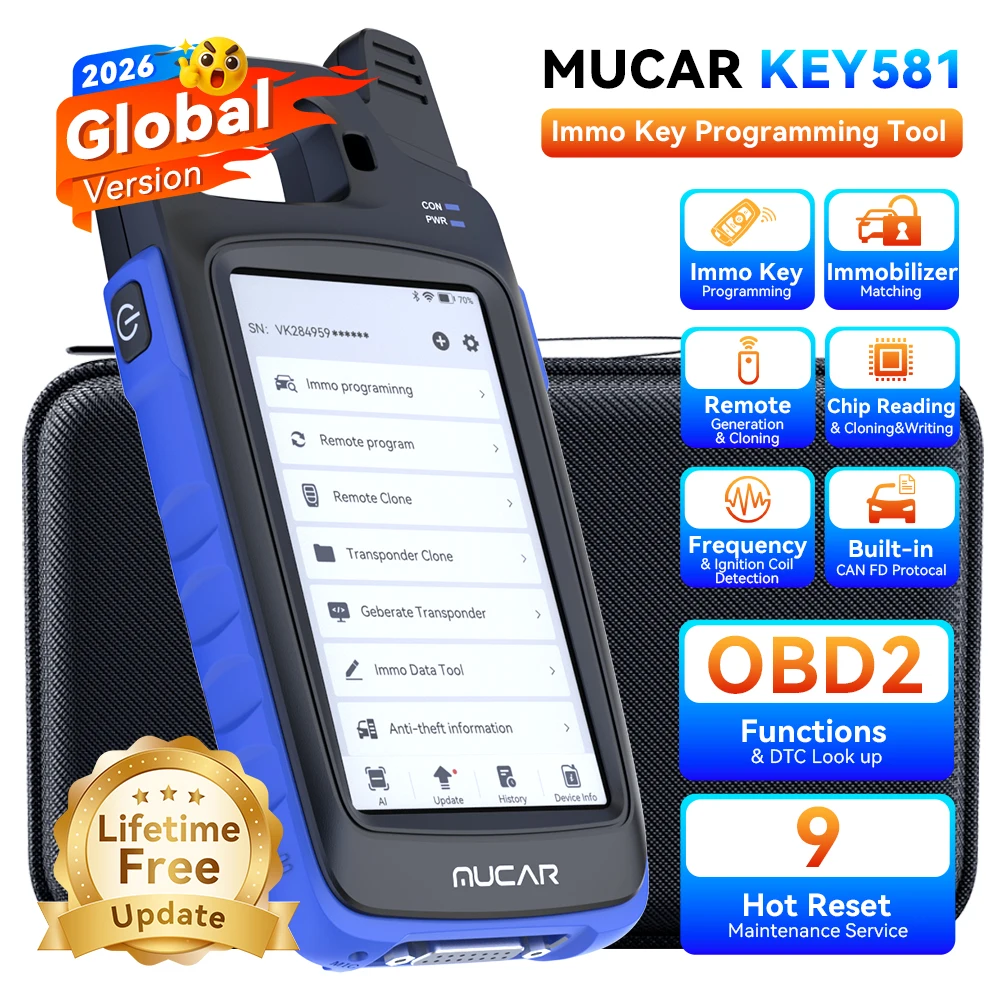 MUCAR K581 Key Programming Tools Code Reader IMMO Anti-theft Matching Remote Generation Chip Copying Car Auto OBD2 Scanner
