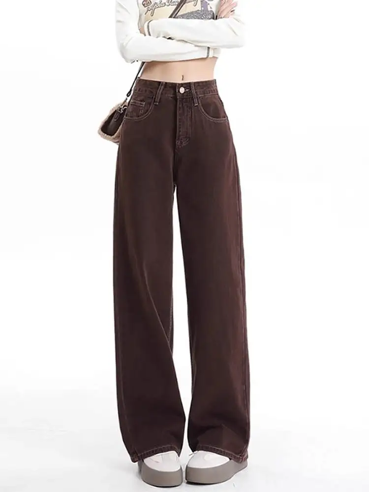 American Retro Coffee Color Wide Leg Jeans Women's Fashion New Straight Tube Floor-Length Pants High Waist Zipper Closure Cas...
American Retro Coffee Color Wide Leg Jeans Women's Fashion New Straight Tube Floor-Length Pants High Waist Zipper Closure Cas...