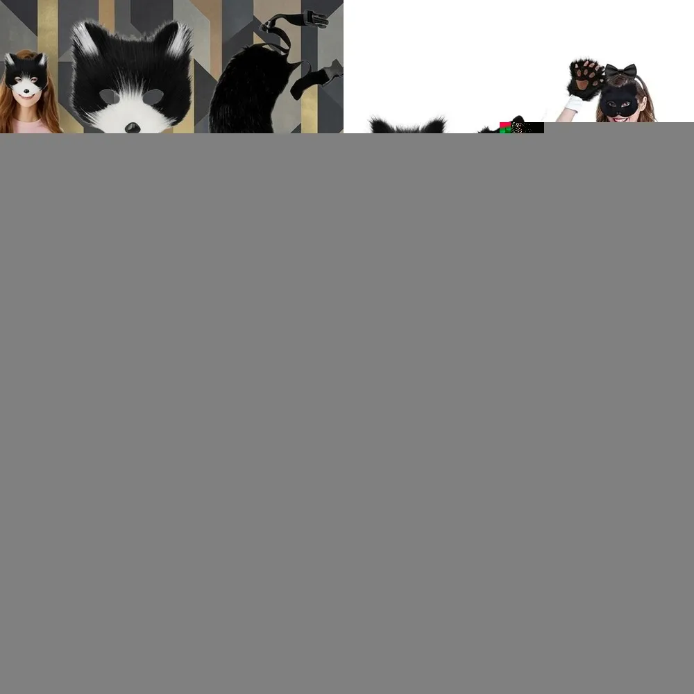 Faux Fur Fox Mask and Tail Set with Paw Gloves Fluffy Halloween Cosplay Costume for Fancy Dress Party
Faux Fur Fox Mask and Tail Set with Paw Gloves Fluffy Halloween Cosplay Costume for Fancy Dress Party