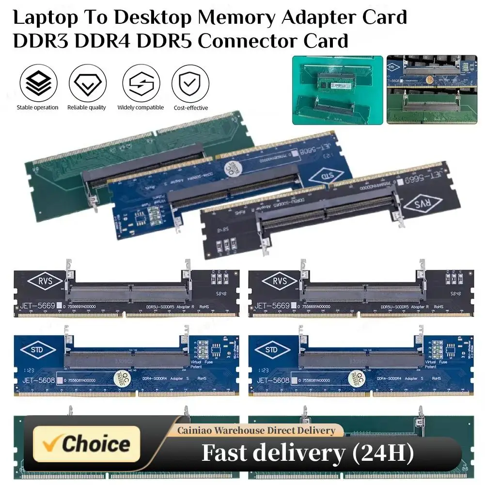 DDR3 DDR4 Laptop To Desktop Memory Adapter Card SO-DIMM To PC DIMM Card Connector Card Memory Stick RAM Connector Adapter