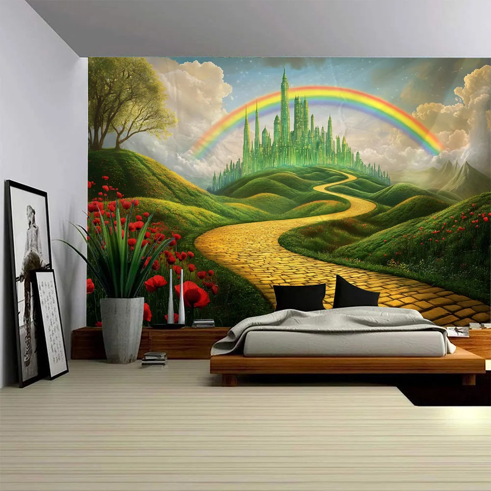 Dreamy Rainbow Landscape Tapestry Wall Hanging Cloth Jade Wizard Castle Party Background Poster Dormitory Home Decoration
Dreamy Rainbow Landscape Tapestry Wall Hanging Cloth Jade Wizard Castle Party Background Poster Dormitory Home Decoration