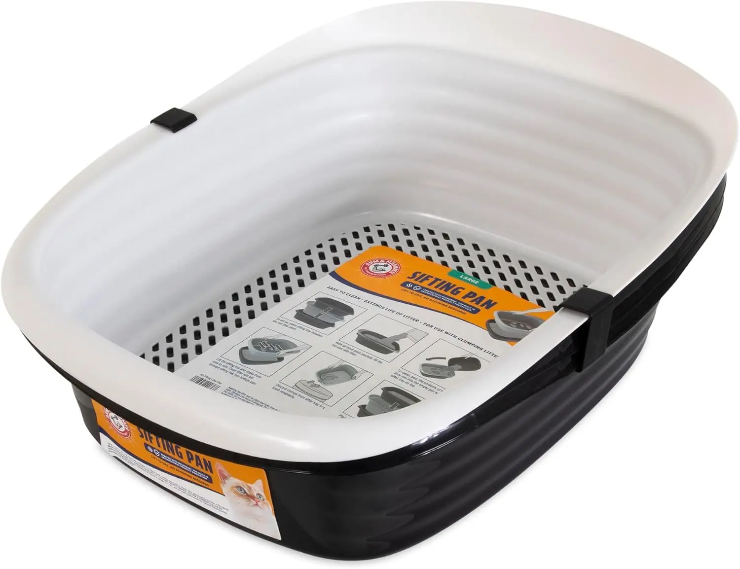 Arm & Hammer Large Sifting Litter Box Scoop Free Cat Litter Tray with Microban 
Arm & Hammer Large Sifting Litter Box Scoop Free Cat Litter Tray with Microban