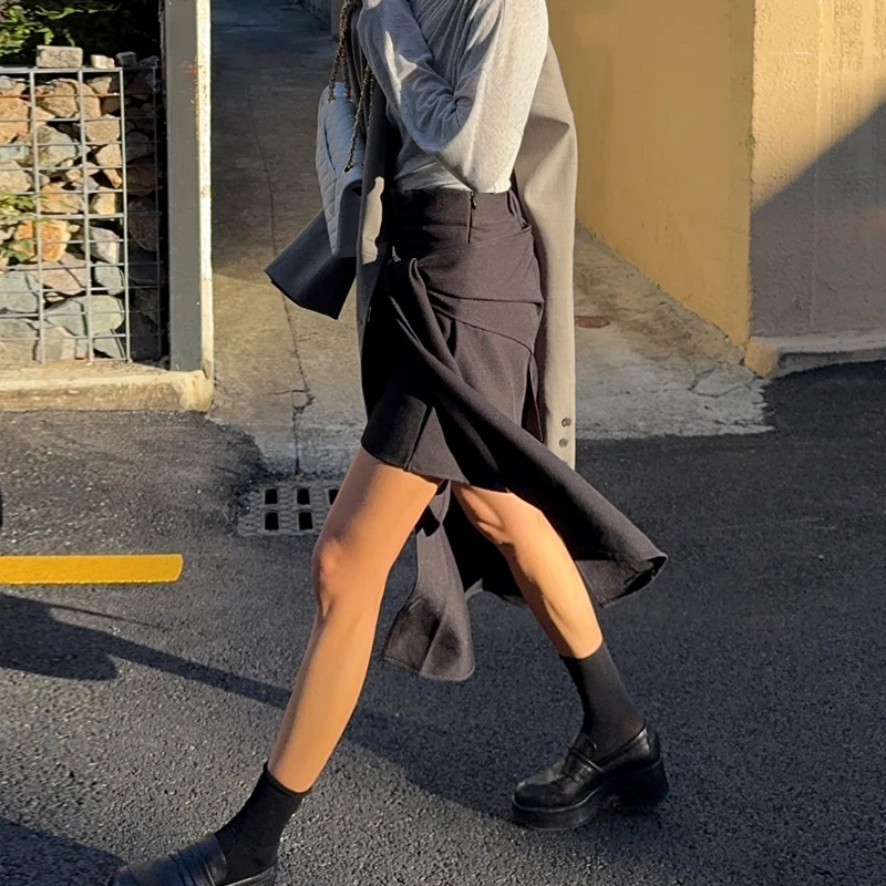 Faionable High Waist Pure Color Asymmetrical f-length Skirt Korean Sle Commute Long A-Line Silhouette Color
Faionable High Waist Pure Color Asymmetrical f-length Skirt Korean Sle Commute Long A-Line Silhouette Color
