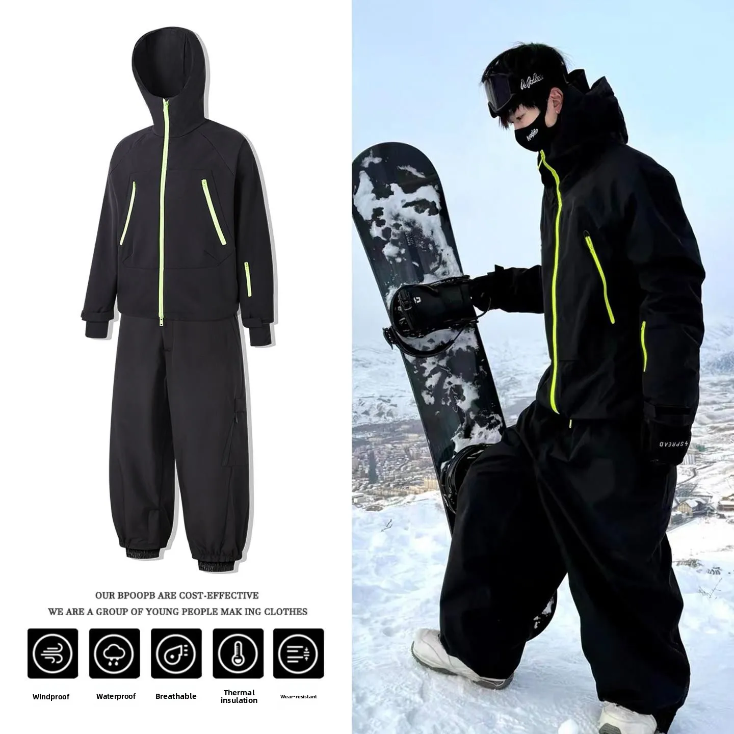 Northeast Men's Snowboarding Suit Set Waterproof Large Size Warm Professional Mountain Climbing Workwear Trousers Winter Spor...
Northeast Men's Snowboarding Suit Set Waterproof Large Size Warm Professional Mountain Climbing Workwear Trousers Winter Spor...