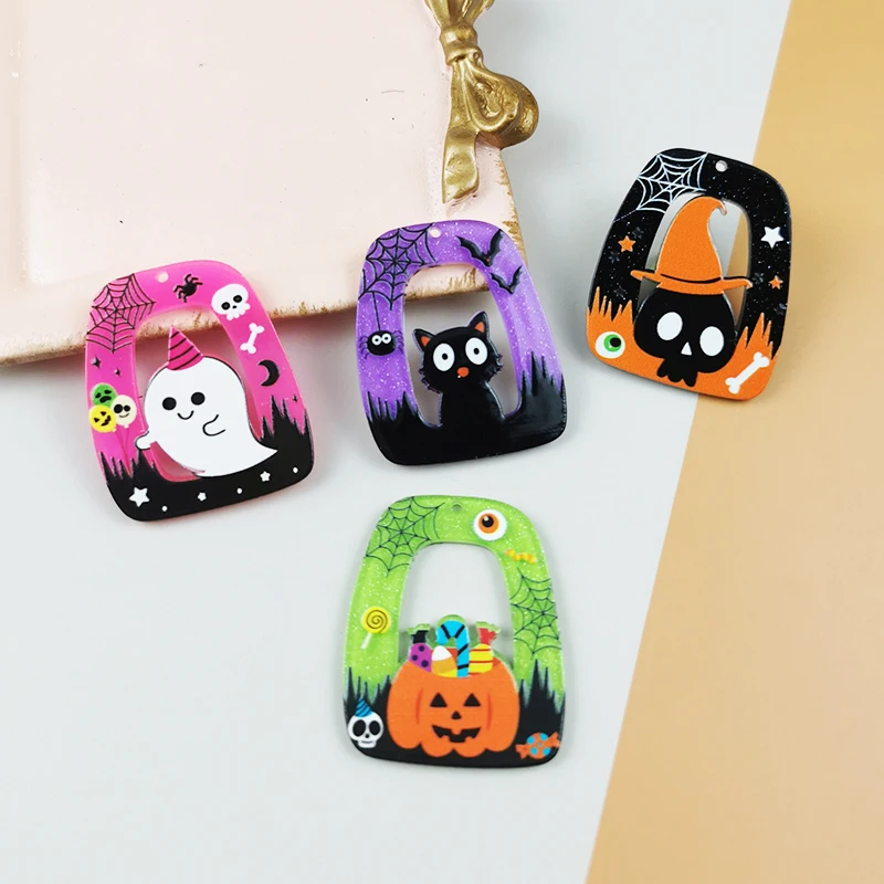 10Pcs Halloween Ghost Cat Skull Charms Acrylic Pumpkin Pendant For Jewlery Making Earring Diy Accessory
10Pcs Halloween Ghost Cat Skull Charms Acrylic Pumpkin Pendant For Jewlery Making Earring Diy Accessory