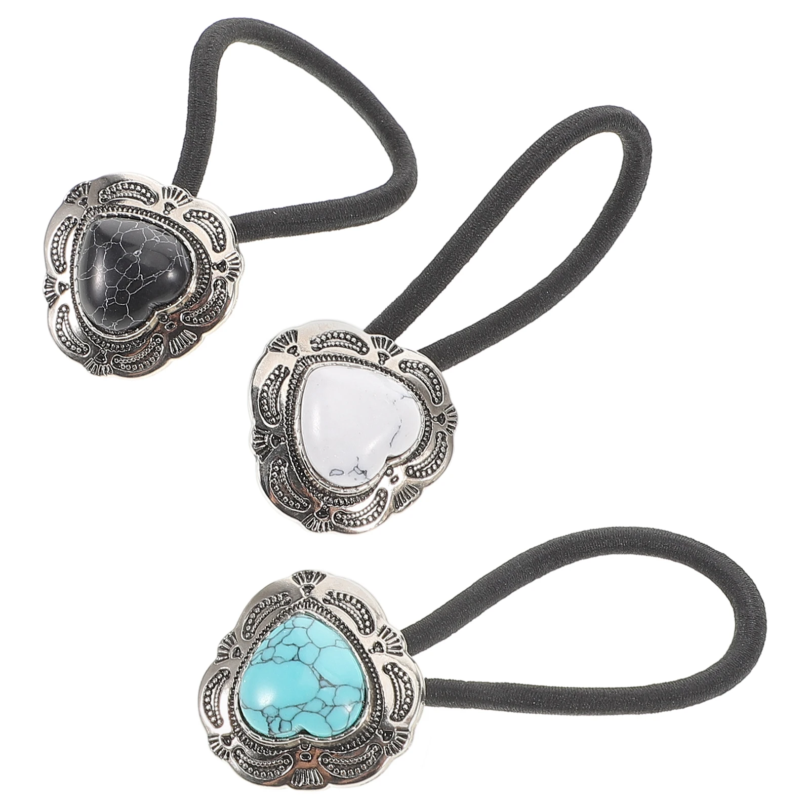 3pcs Retro Hair Rope Set Cuff Tie Metal Accessories Girls Turquoise Embellishment Durable Material Boho Style Elastic Hair Ties
3pcs Retro Hair Rope Set Cuff Tie Metal Accessories Girls Turquoise Embellishment Durable Material Boho Style Elastic Hair Ties