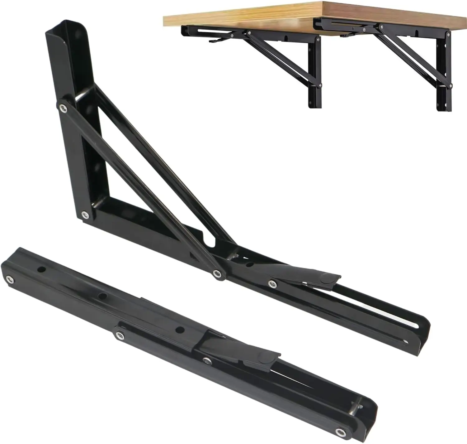 Folding Shelf Brackets 24 inch,Folding Brackets Heavy Duty Max.Load 410lb,DIY Space Saving Wall Mounted Folding Table,Pack of 2
Folding Shelf Brackets 24 inch,Folding Brackets Heavy Duty Max.Load 410lb,DIY Space Saving Wall Mounted Folding Table,Pack of 2