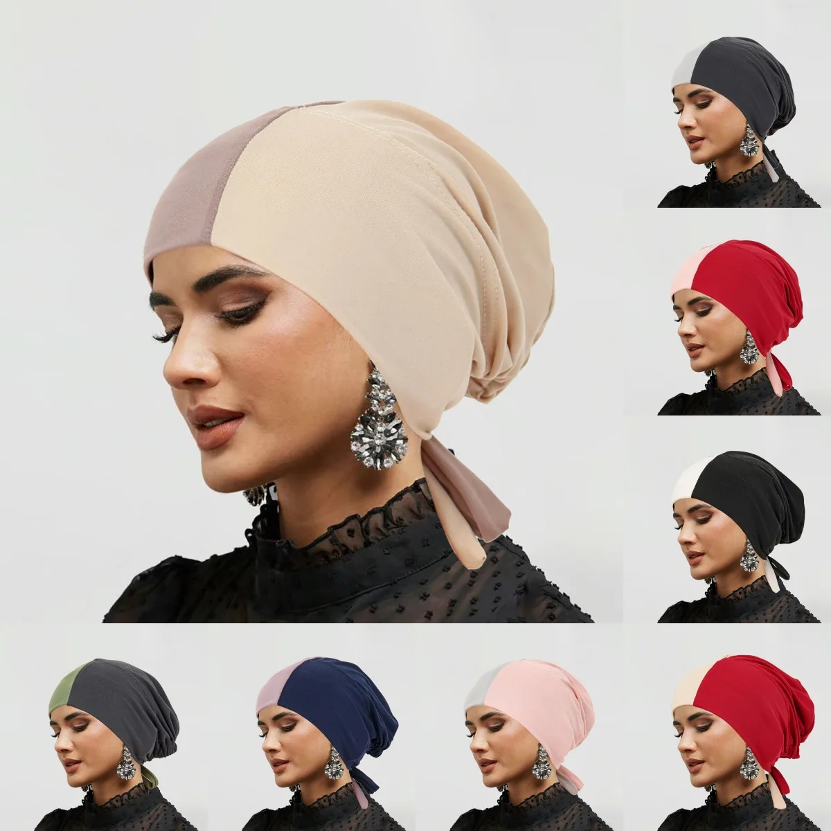 New Muslim Women Inner Hat Hijab Underscarf Lace Up Turban Patchwork Beanies Bonnet Ninja Cap Headscarf Bandage Turbante Mujer
New Muslim Women Inner Hat Hijab Underscarf Lace Up Turban Patchwork Beanies Bonnet Ninja Cap Headscarf Bandage Turbante Mujer