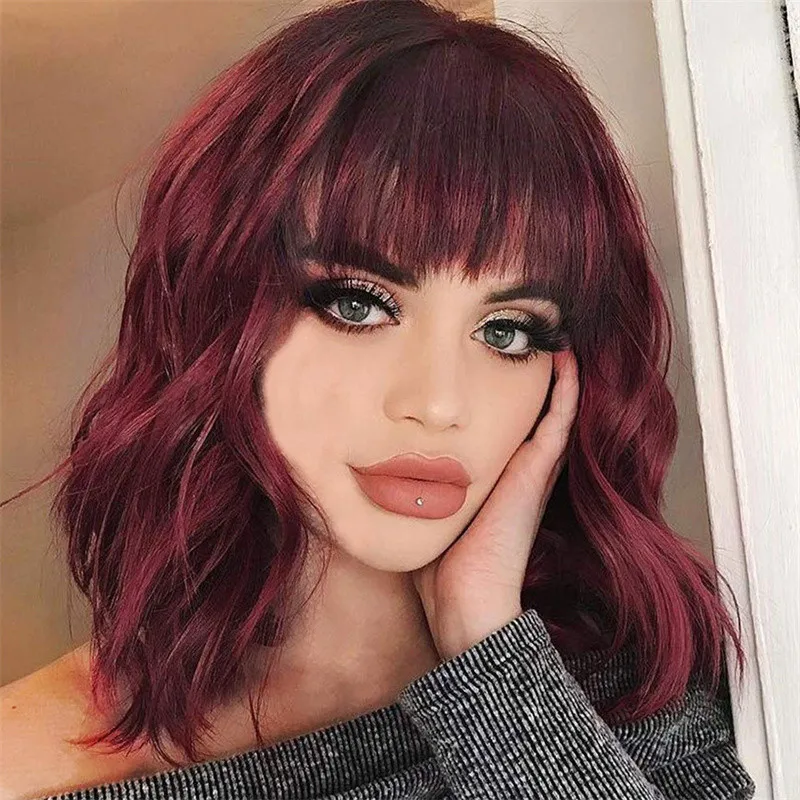 European and American Style Black Wig Realistic Curly Hair for Women with Bangs Water Wave Short Curly Hair Synthetic Full WigBa
European and American Style Black Wig Realistic Curly Hair for Women with Bangs Water Wave Short Curly Hair Synthetic Full WigBa