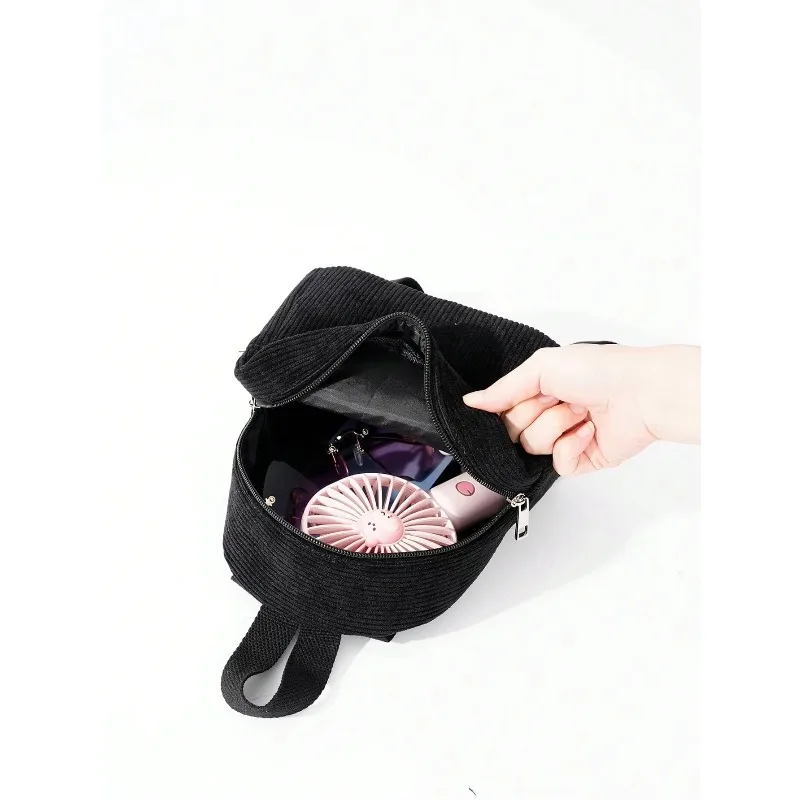 New corduroy solid color fashionable women's backpack simple and versatile small backpack
New corduroy solid color fashionable women's backpack simple and versatile small backpack