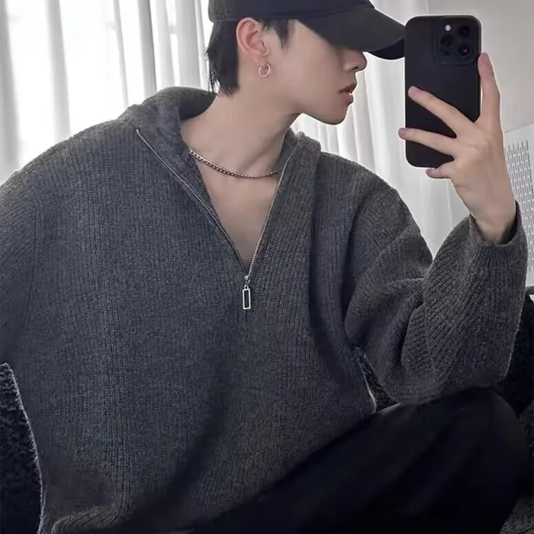 Men's Large Size 300 Pou Color Retro Hong Kong Sle Hooded Knitwear Zipper Top Winter Faion Loose Fit Long Sve
Men's Large Size 300 Pou Color Retro Hong Kong Sle Hooded Knitwear Zipper Top Winter Faion Loose Fit Long Sve