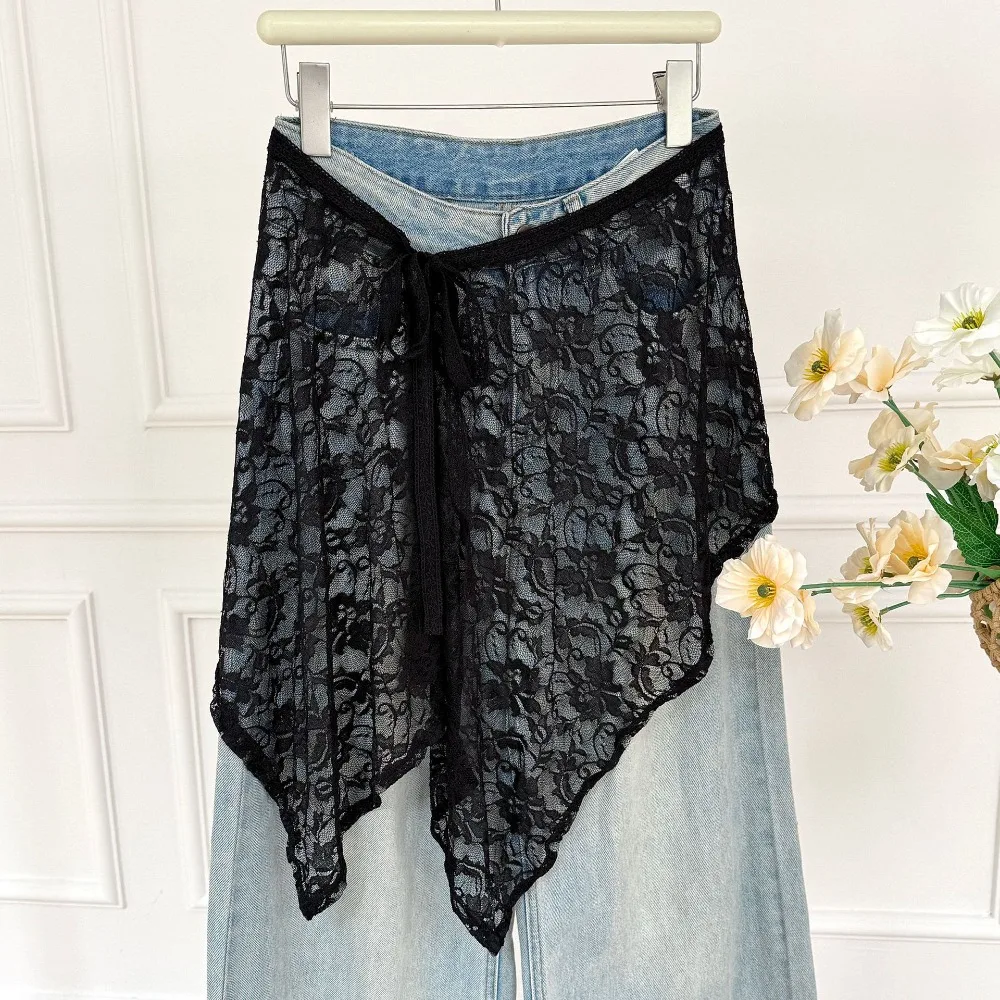 Jeans Pants Decor Embroidered Flower Lace Mini Skirt Irregular Y2K Streetwear Ruched Skirts High Waist Harajuku Butt Curtain
Jeans Pants Decor Embroidered Flower Lace Mini Skirt Irregular Y2K Streetwear Ruched Skirts High Waist Harajuku Butt Curtain