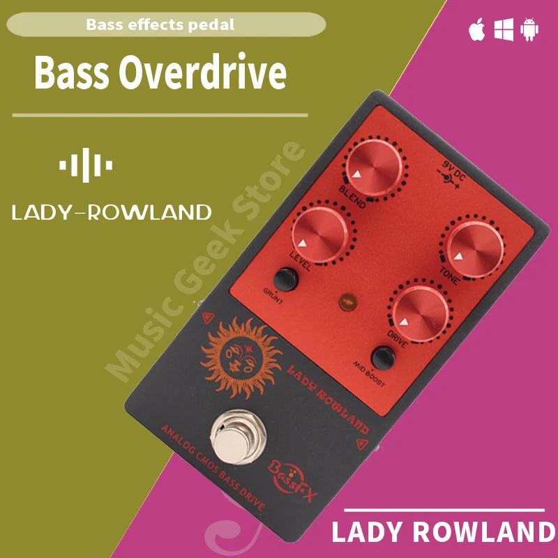 Fanmuzk Lady Rowland Bass Drive Pedal, Tone Control (3-8kHz) & +6dB Mid Boost (300-1kHz), Grunt Switch, for Active/Passive Bass
Fanmuzk Lady Rowland Bass Drive Pedal, Tone Control (3-8kHz) & +6dB Mid Boost (300-1kHz), Grunt Switch, for Active/Passive Bass