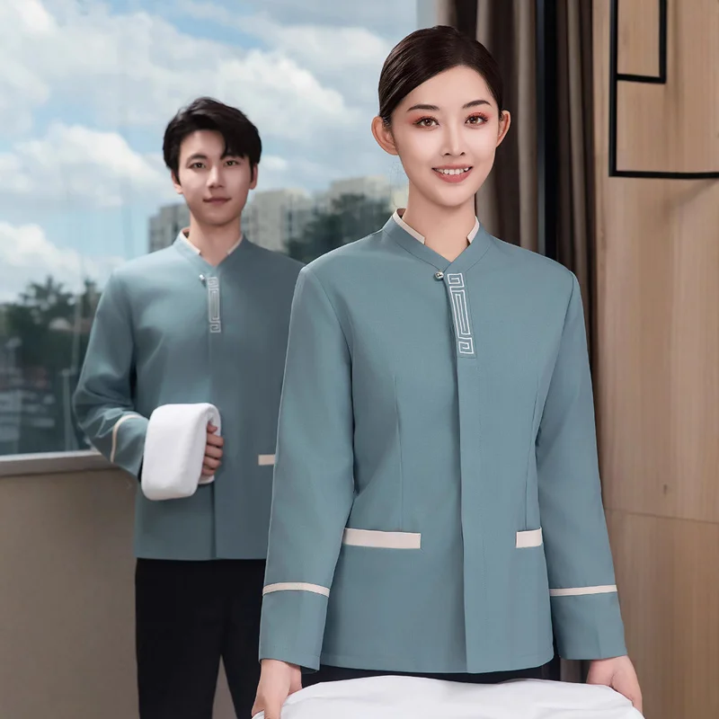 Long-sleeved hospital cleaning workwear for women, suitable for hotel and guesthouse room service staff, property maintenance pe
Long-sleeved hospital cleaning workwear for women, suitable for hotel and guesthouse room service staff, property maintenance pe