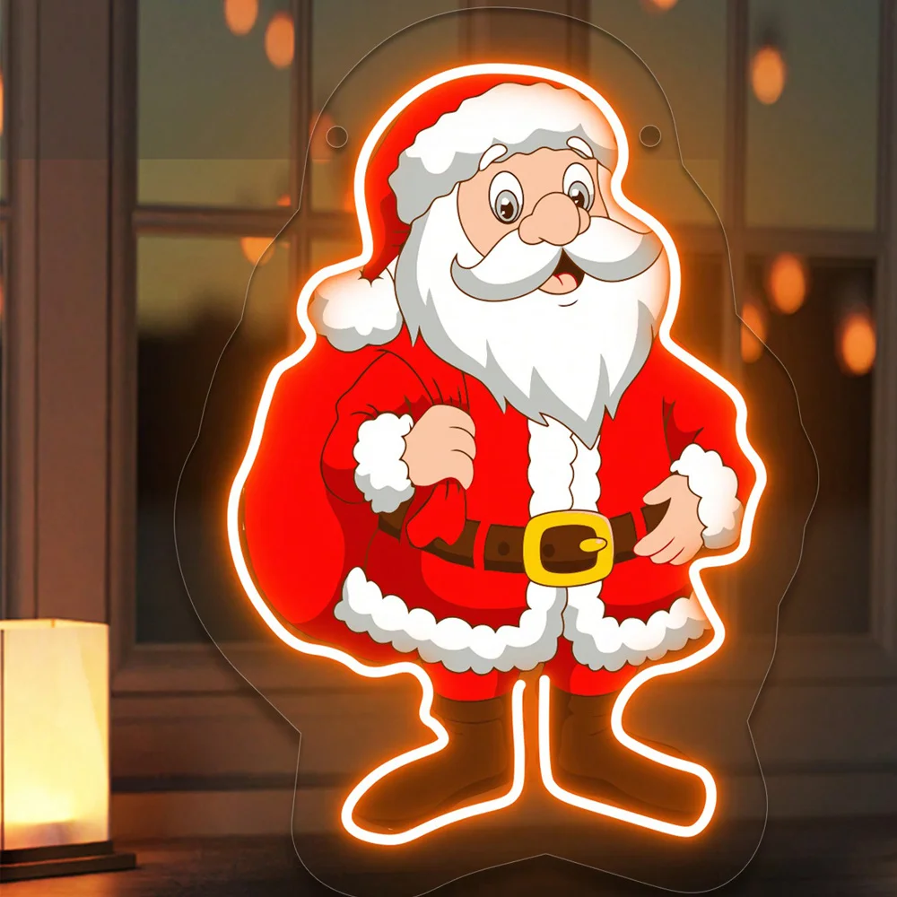Joyful Santa with Gift Bag Neon Sign LED Christmas Light for Home Party Bar Wall Decor Festive Holiday Gift Warm Yellow Glow
Joyful Santa with Gift Bag Neon Sign LED Christmas Light for Home Party Bar Wall Decor Festive Holiday Gift Warm Yellow Glow