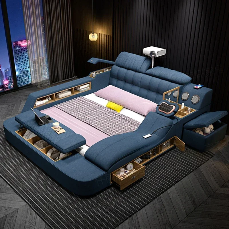 High End Luxury Double Bed Master Under Storage Salon King Bed Multifunctional Leather Furniture
High End Luxury Double Bed Master Under Storage Salon King Bed Multifunctional Leather Furniture
