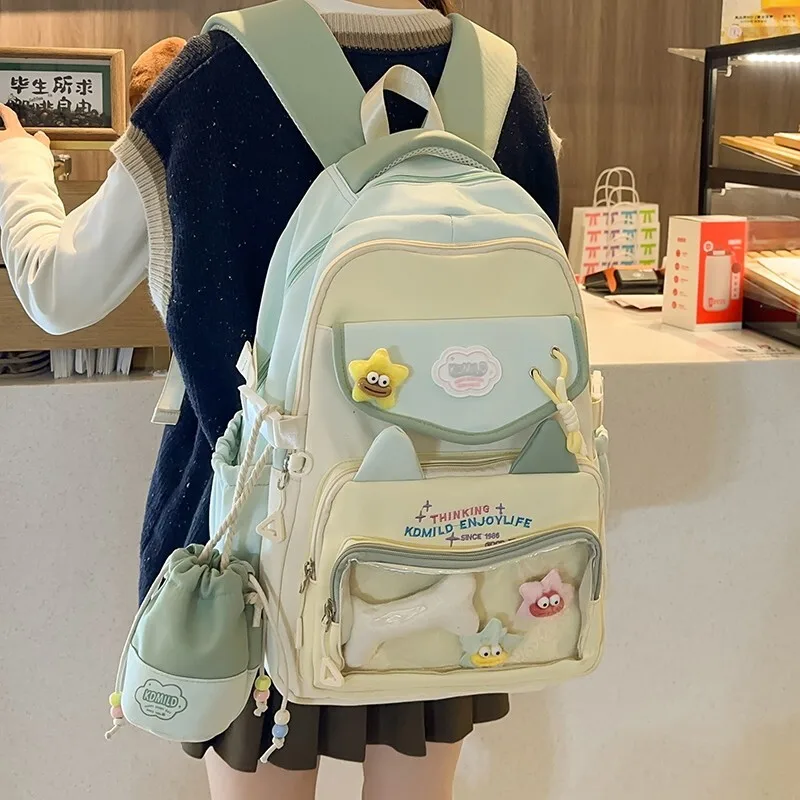 Junior high school student backpack, female student capacity transparent bag backpack, female 2025 new high-value backpack
Junior high school student backpack, female student capacity transparent bag backpack, female 2025 new high-value backpack