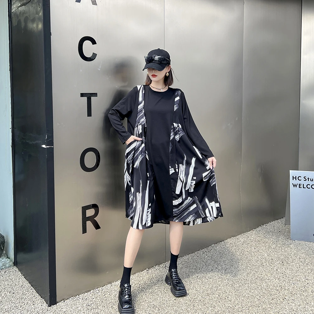 230809 Vintage False Two Pieces Dresses Loose Casual Knee-length Pullover Patchwork 2023 Autumn Female New Arrival Tide
230809 Vintage False Two Pieces Dresses Loose Casual Knee-length Pullover Patchwork 2023 Autumn Female New Arrival Tide