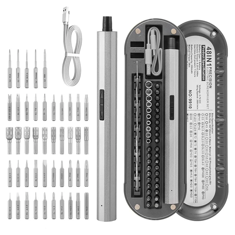48 in 1 Precision electric screwdriver set high torque USB rechargeable strong magnetic Phillips TORX cross screw Driver head
48 in 1 Precision electric screwdriver set high torque USB rechargeable strong magnetic Phillips TORX cross screw Driver head