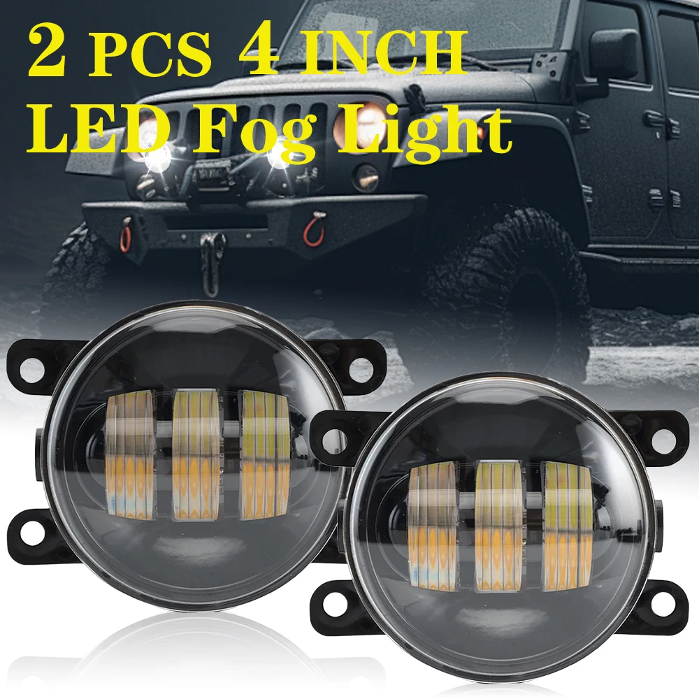 2pc 4 Inch LED Fog Light H11 Car Front Bumper Fog Lamp DRL Amber White 45W 12000LM For Jeep Renegade BU 2015 2016 2017 2018 ASX
2pc 4 Inch LED Fog Light H11 Car Front Bumper Fog Lamp DRL Amber White 45W 12000LM For Jeep Renegade BU 2015 2016 2017 2018 ASX